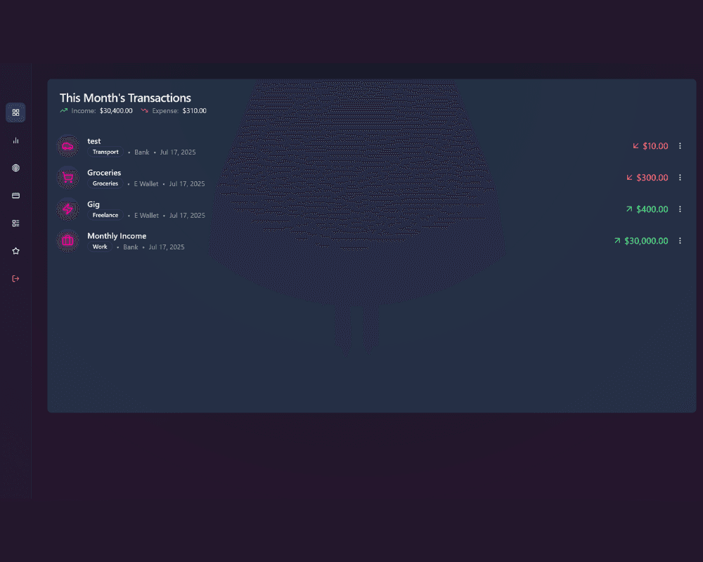 Expense Flow mobile app screenshot